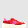 Edward Meller Jasper Retro Platform Sneaker In Red Combo New