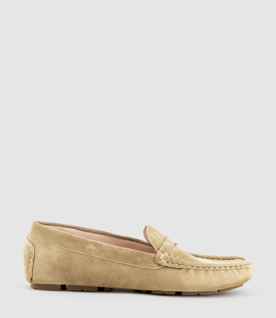 Edward Meller Gracey Driving Moccasin In Camel Suede Online