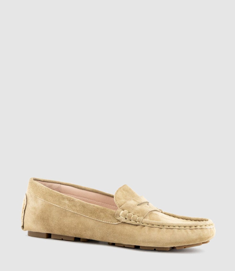 Edward Meller Gracey Driving Moccasin In Camel Suede Online