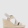 Edward Meller Miria Elastic Crossover Espadrille In Natural New