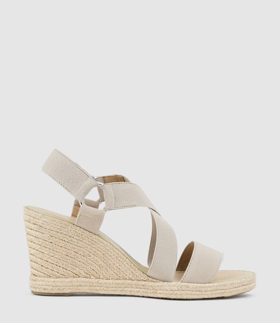 Edward Meller Miria Elastic Crossover Espadrille In Natural New