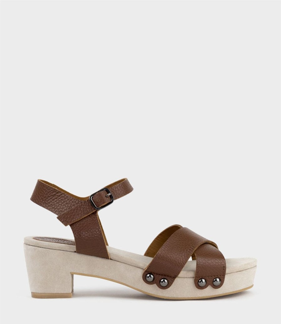 Edward Meller Samsa65 Studded Sandal On Unit In Tan Hot