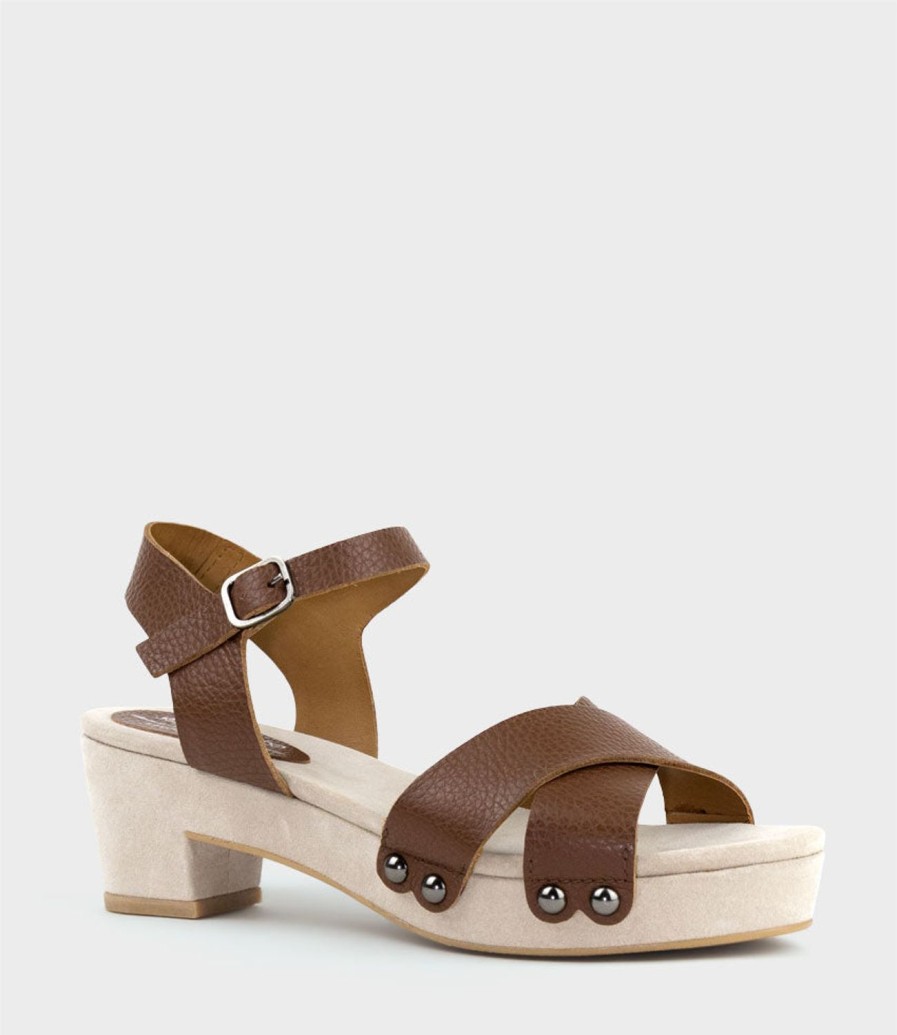 Edward Meller Samsa65 Studded Sandal On Unit In Tan Hot