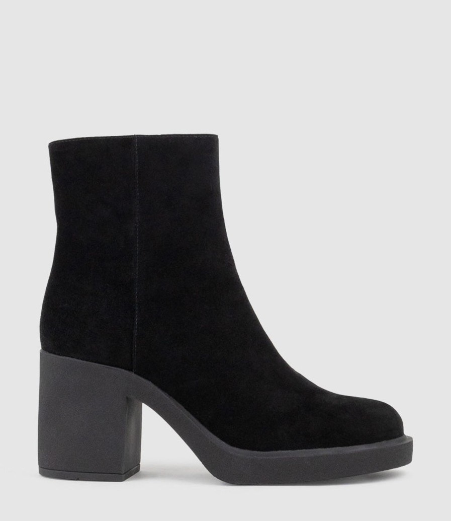 Edward Meller Ultra85 Ankle Boot On Unit In Black Suede Best