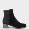 Edward Meller Wiley Half And Half Ankle Boot In Black Suede Online