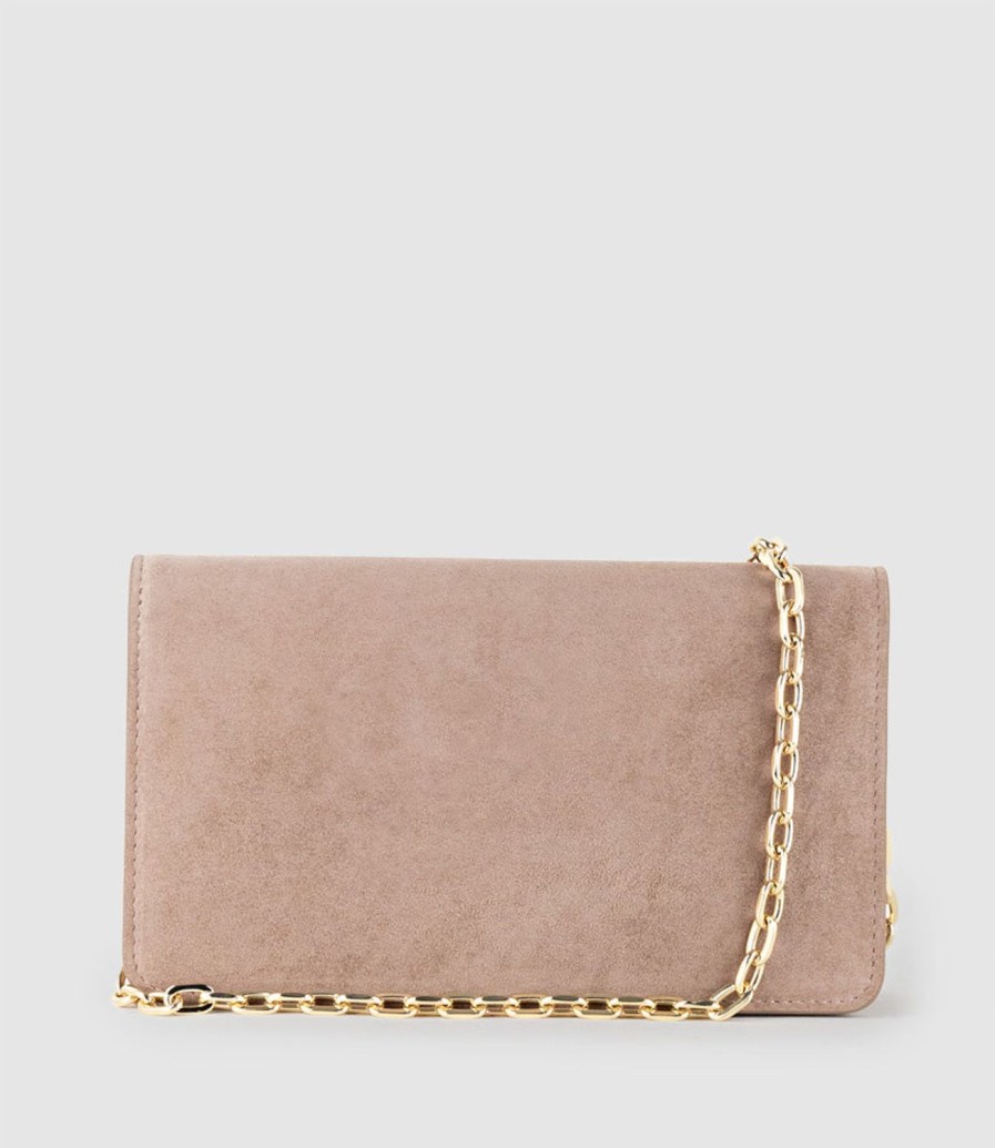 Edward Meller Nyx Evening Bag In Nude Suede Hot