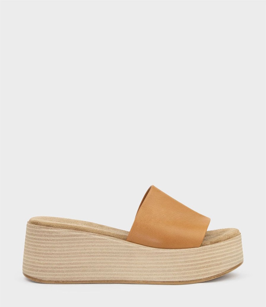 Edward Meller Levon Slide On Wedge In Tan Online