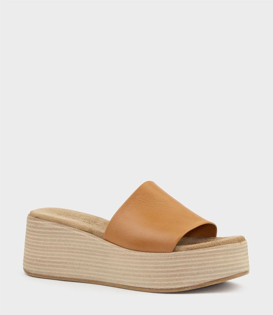 Edward Meller Levon Slide On Wedge In Tan Online