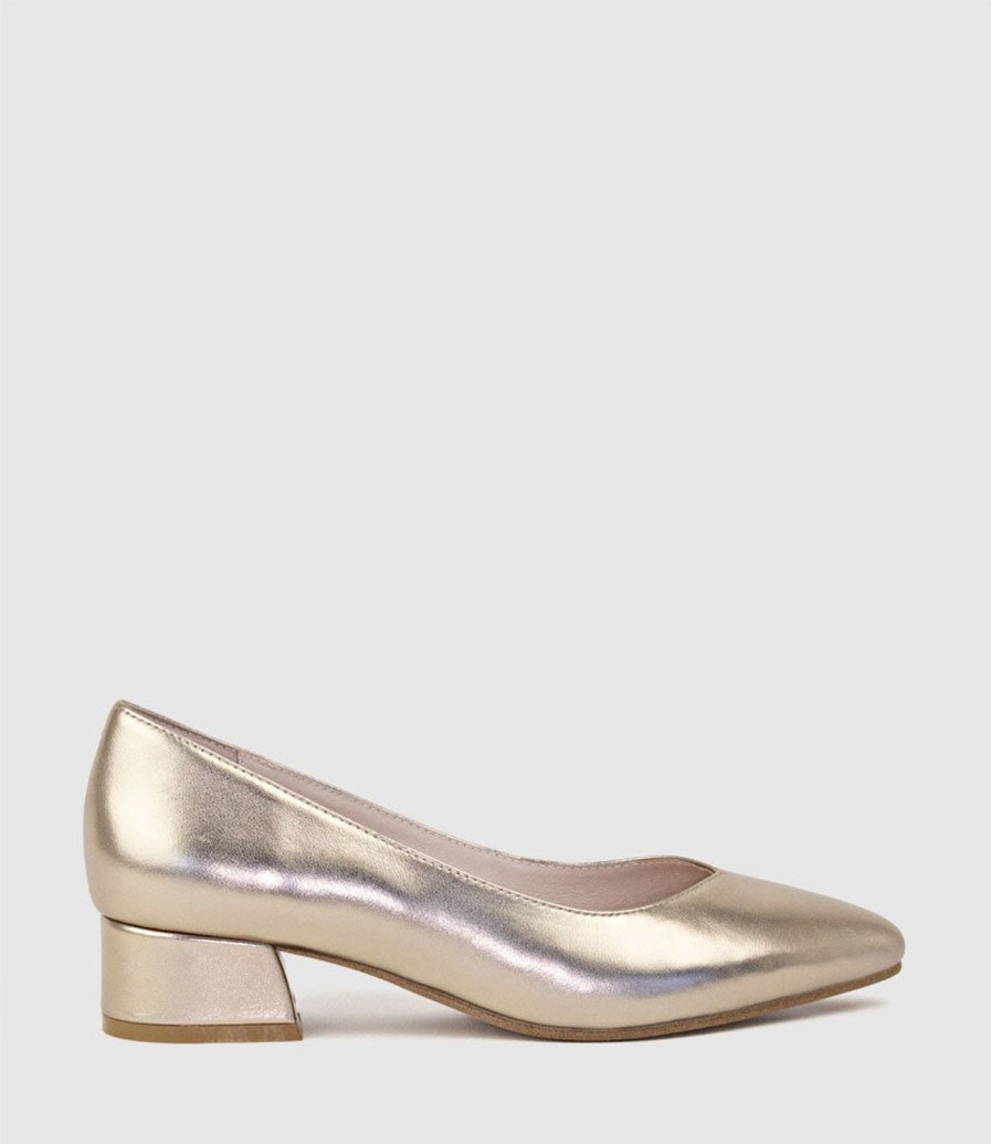 Edward Meller Audrey35 Low Block Heel Pump In Rosegold Wholesale