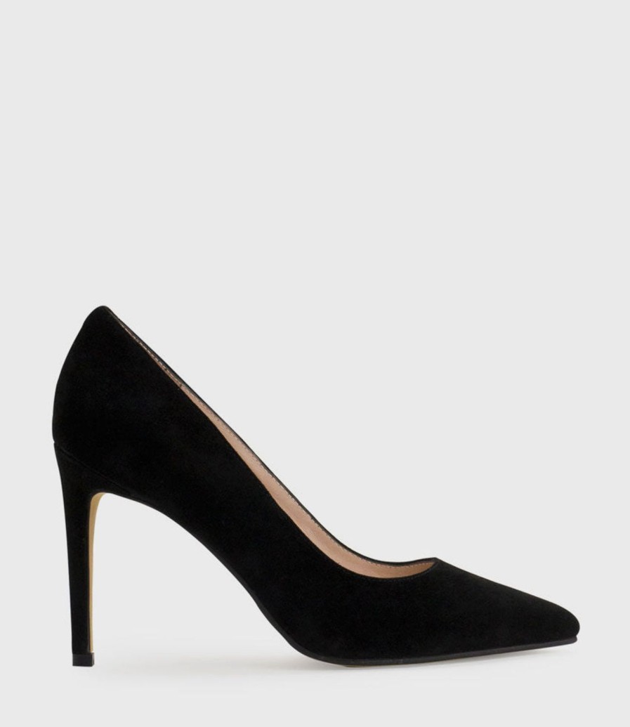 Edward Meller Gaga 100Mm Pointed Toe Pump In Black Suede Online