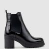 Edward Meller Paxton Chukka Boot On Rubber Heel In Black Patent Best