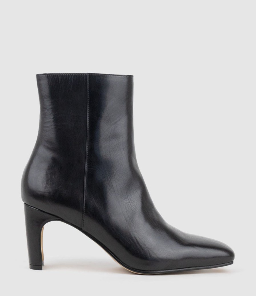 Edward Meller Zuno70 Square Toe Ankle Boot In Black Calf Online