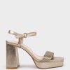 Edward Meller Rialto95 Banded Strap Platform Sandal In Rosegold Hot