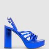 Edward Meller Rinwa100 Asymmetrical Platform Sandal In Blue Wholesale