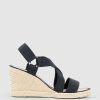 Edward Meller Miria Elastic Crossover Espadrille In Black Wholesale