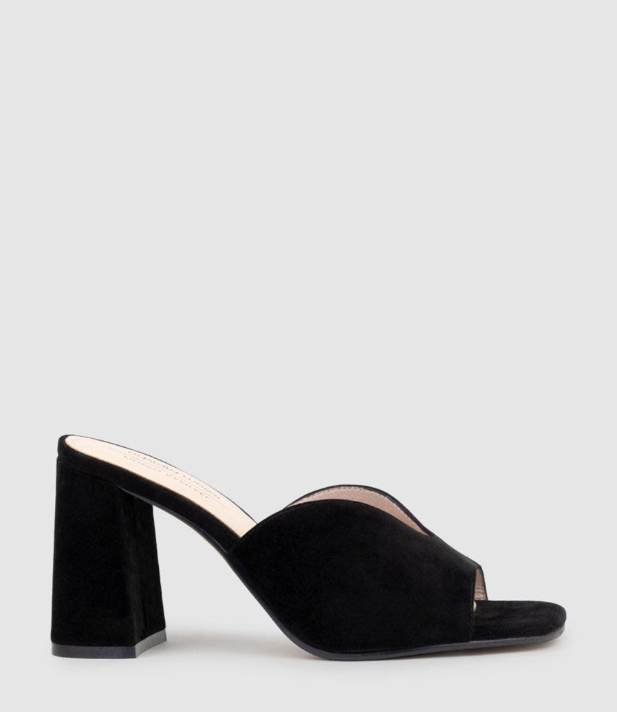 Edward Meller Kathy85 V Throat Slide In Black Suede Best