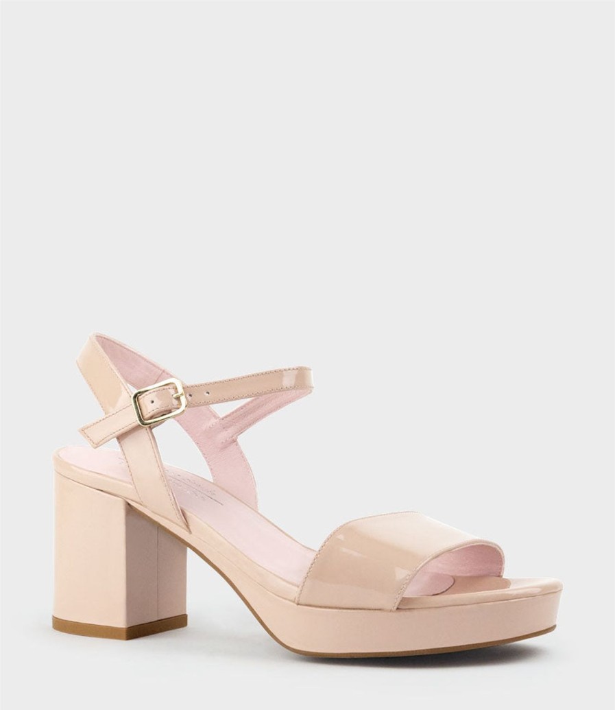 Edward Meller Sylas75 Platform Sandal In Nude Patent Online