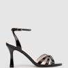 Edward Meller Saige85 Strappy Sandal In Black High Shine Hot