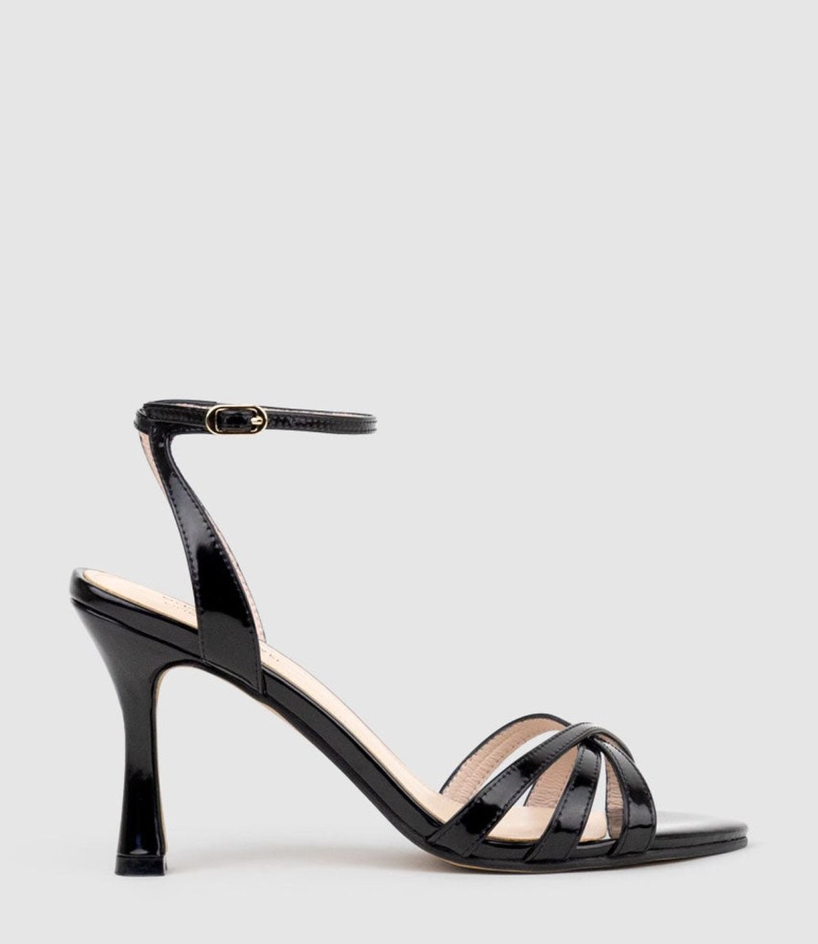 Edward Meller Saige85 Strappy Sandal In Black High Shine Hot