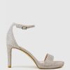 Edward Meller Sylvia90 Platform Sandal In Silver Ritz New