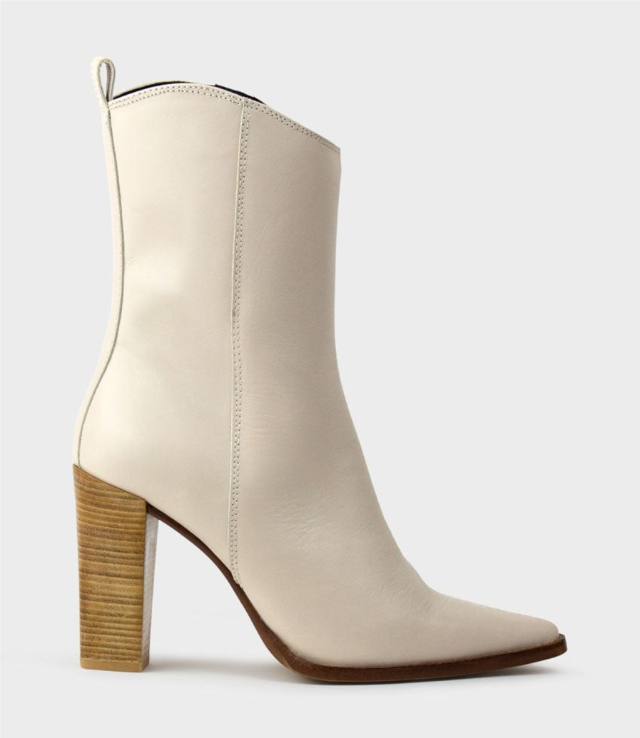 Edward Meller Xena Western Ankle Boot In Ivory Wholesale