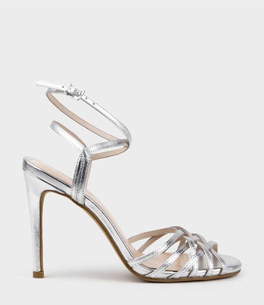 Edward Meller Wilder100 Strappy Sandal In Silver Best