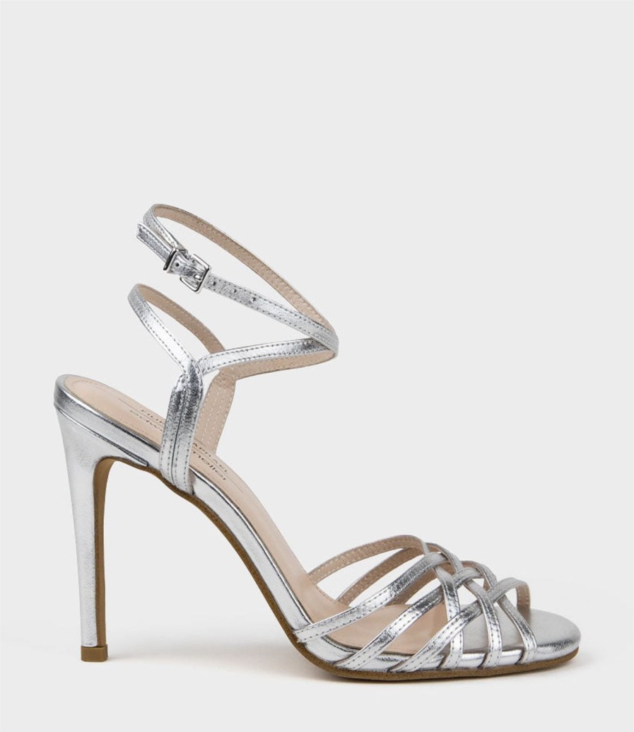 Edward Meller Wilder100 Strappy Sandal In Silver Best