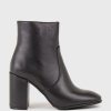 Edward Meller Zymmer Block Heel Boot With Square Toe In Black Hot