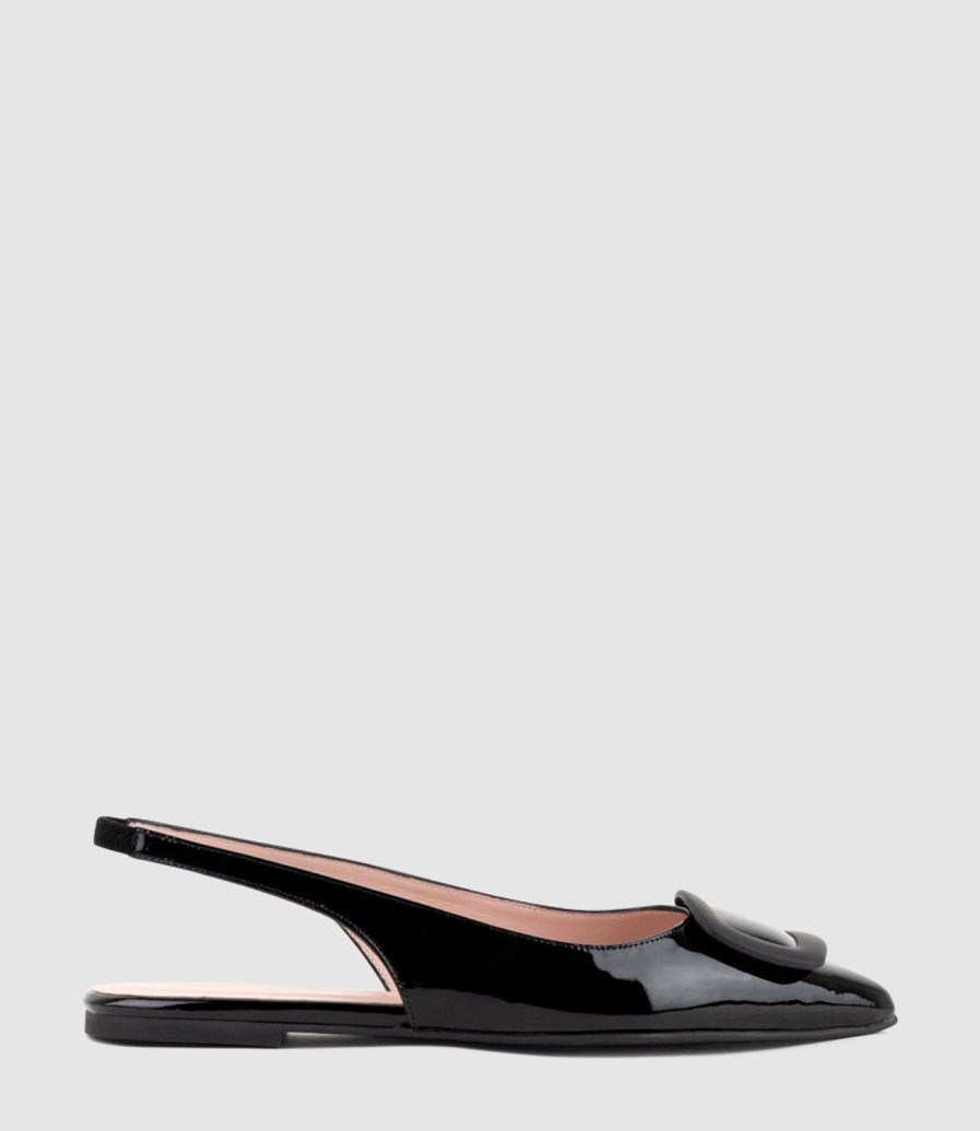 Edward Meller Eliza Slingback With Hardware In Black Patent Best