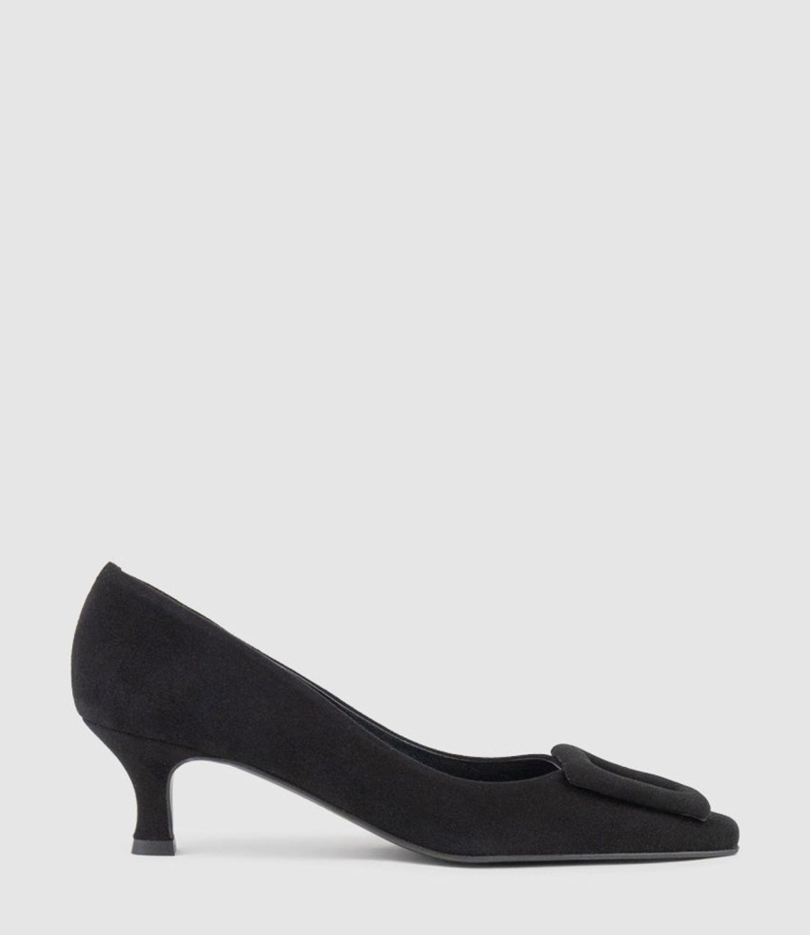 Edward Meller Astra60 Pump With Trim In Black Suede Wholesale