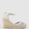 Edward Meller Madras Closed Toe Espadrille In Silver Online