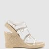 Edward Meller Marcelle Multi Buckle Espadrille In Offwhite Clearance