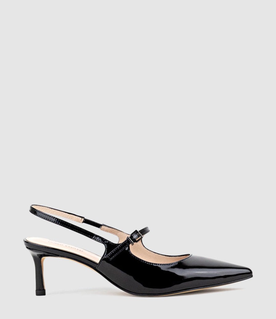 Edward Meller Dove55 Slingback With Strap In Black Patent Best