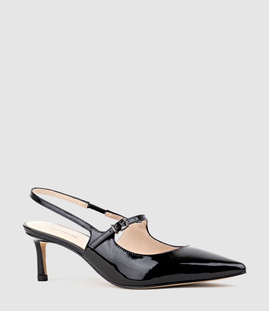 Edward Meller Dove55 Slingback With Strap In Black Patent Best