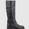 Edward Meller Vasile Knee High Boot With Gusset In Black Hot