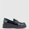 Edward Meller Georgia Loafer On Coloured Sole In Black Patent Hot