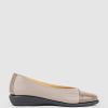 Edward Meller Frankly Cap Toe Comfort Ballet In Taupe Wholesale