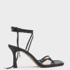 Edward Meller Sidney80 Square Toe Ankle Tie Sandal In Black Online