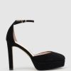 Edward Meller Cody110 Dorsay Platform Pump In Black Suede Wholesale