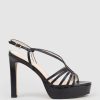 Edward Meller Sienna110 Strappy Platform Sandal In Black New