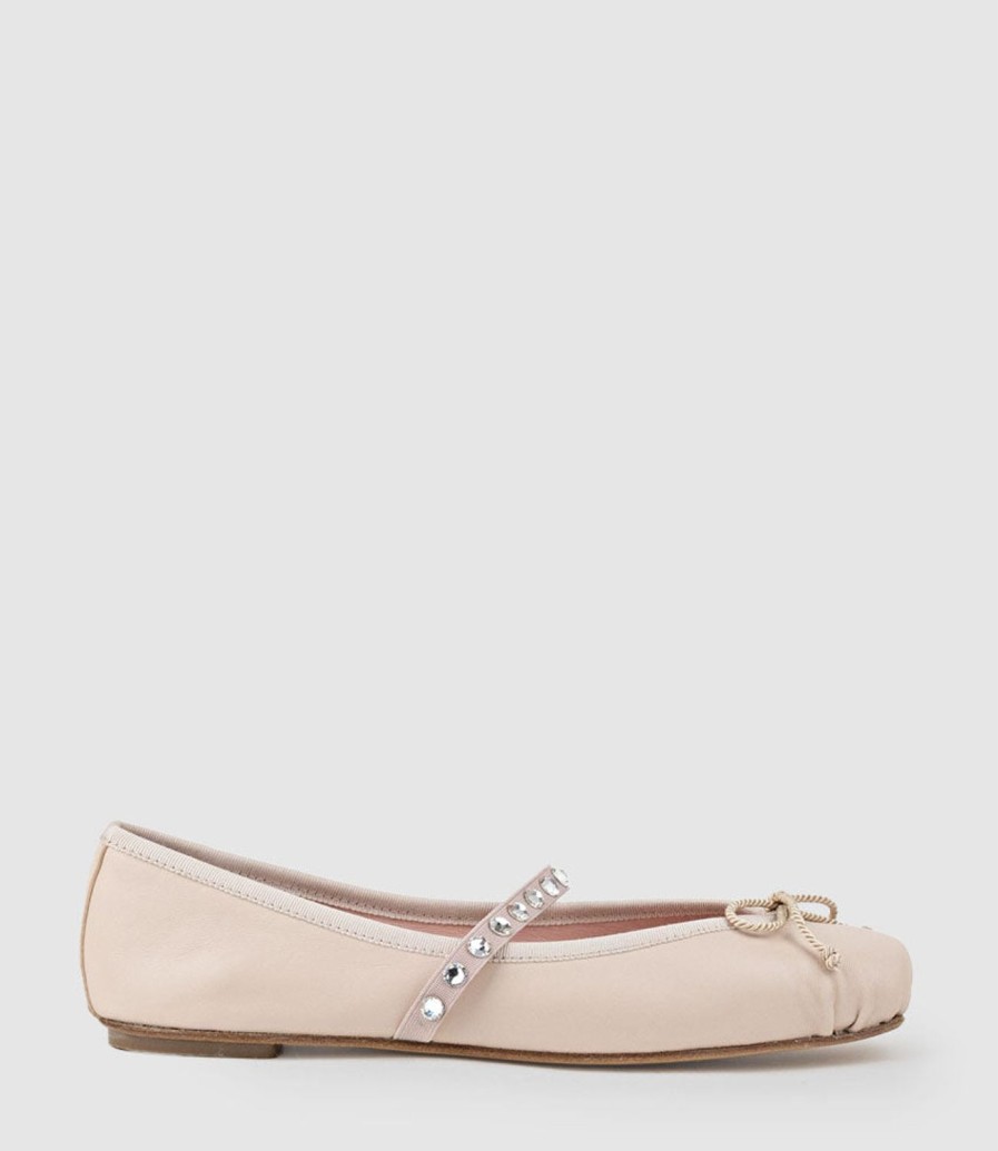 Edward Meller Emelio Ballet With Crystal Strap In Nude Wholesale