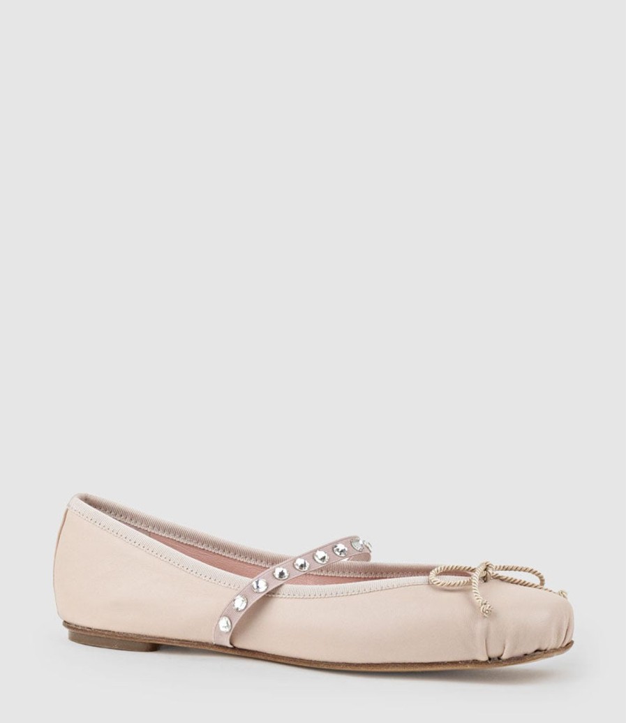 Edward Meller Emelio Ballet With Crystal Strap In Nude Wholesale