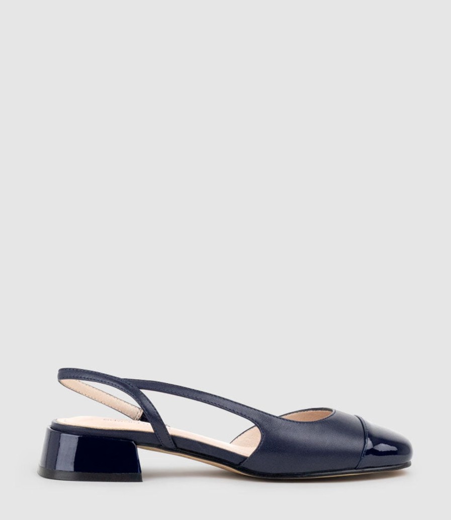 Edward Meller Dallis30 Cap Toe Slingback In Navy Online