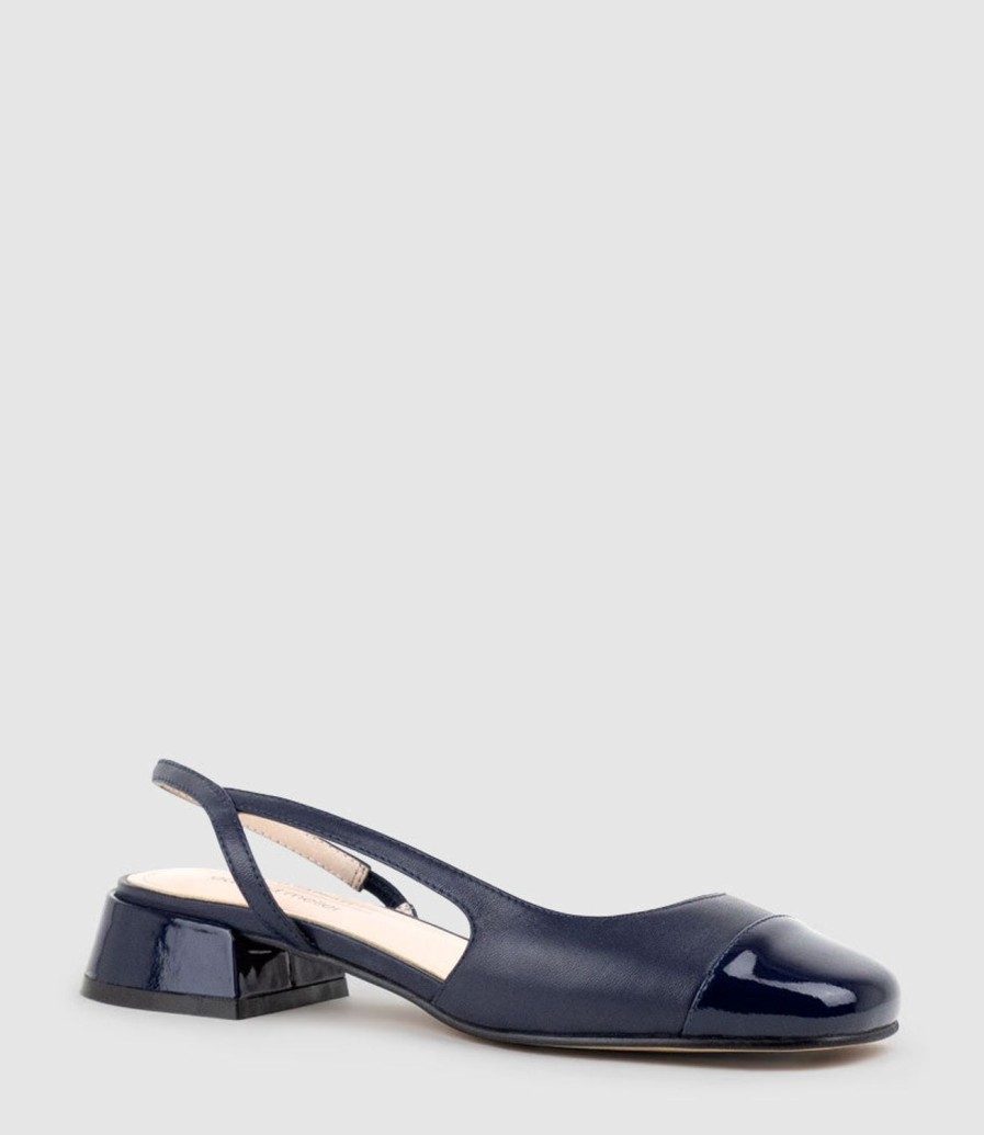 Edward Meller Dallis30 Cap Toe Slingback In Navy Online