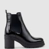 Edward Meller Paxton Chukka Boot On Rubber Heel In Black Patent Online