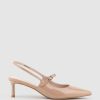 Edward Meller Dove55 Slingback With Strap In Nude Patent Hot