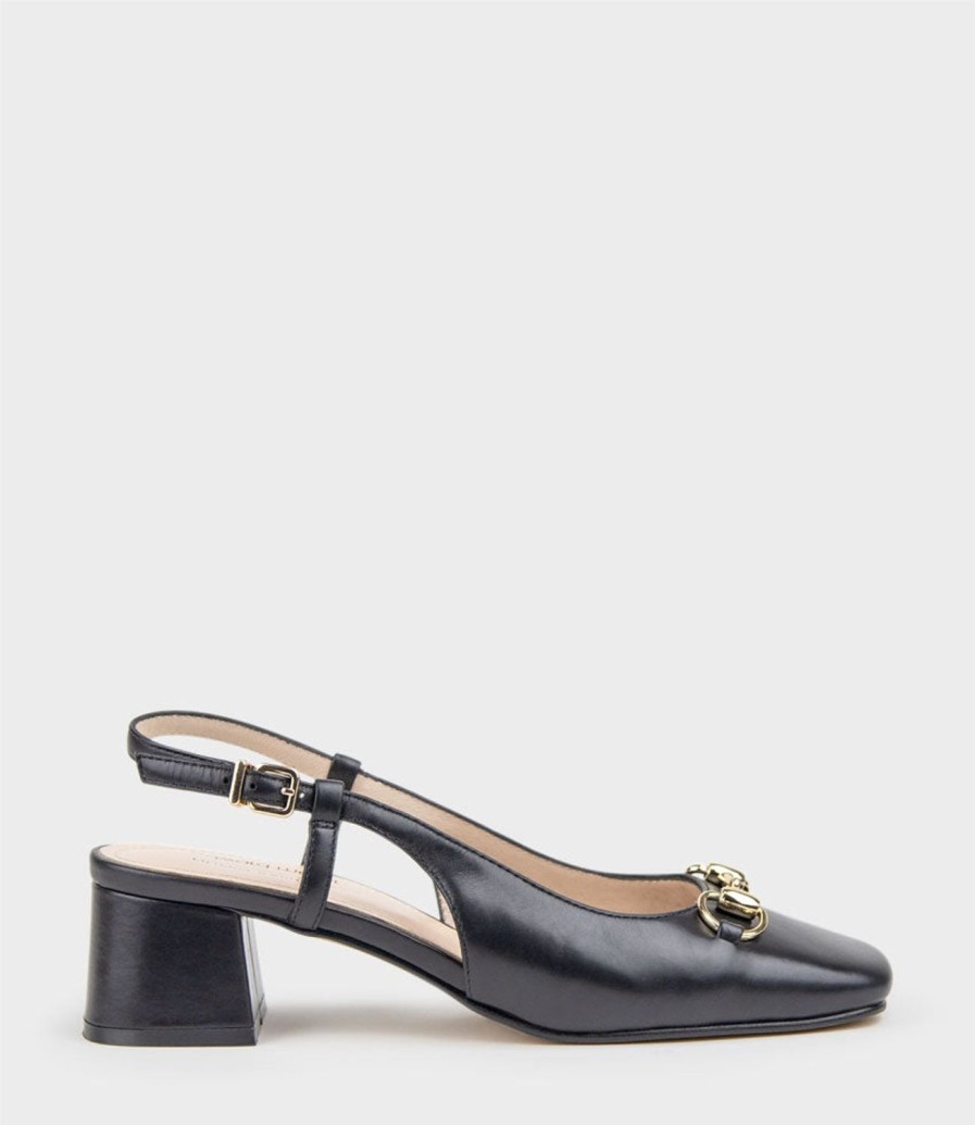 Edward Meller Clementine45 Closed Toe Sling With Hardware In Black Best