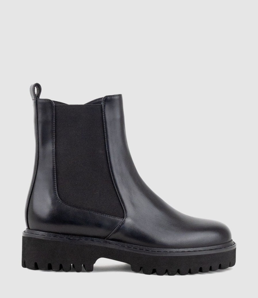 Edward Meller Wallace Chukka Boot On Lug Sole In Black Calf Best