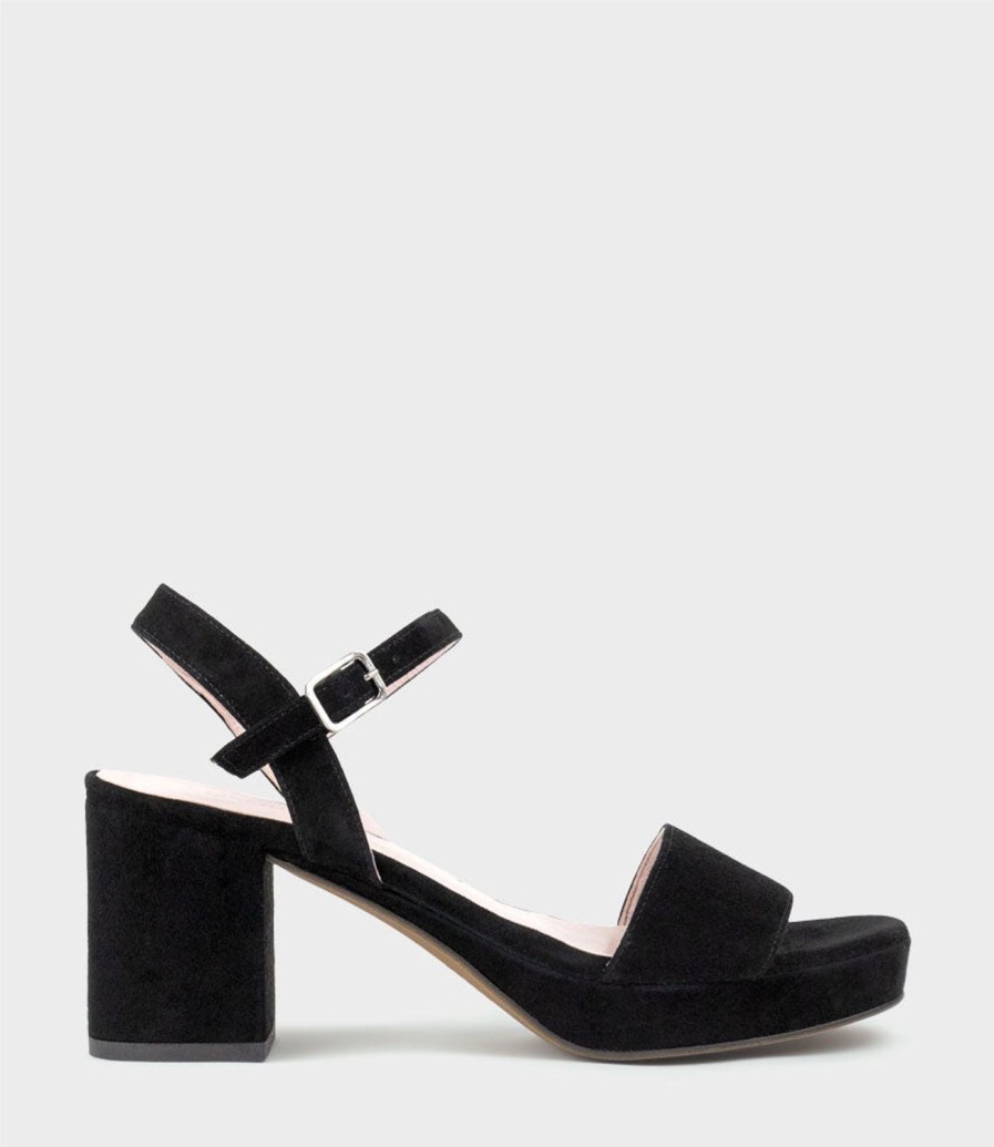 Edward Meller Sylas75 Platform Sandal In Black Suede Online