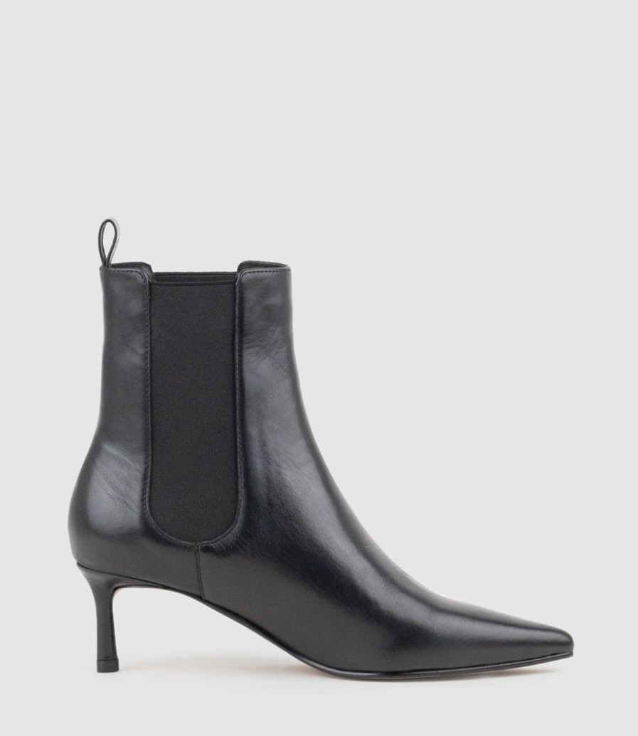 Edward Meller Ziria55 Pointed Boot With Gusset In Black Calf Wholesale